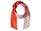 Tory Burch Heart Star Silk Necktie (mystic Orange) Scarves