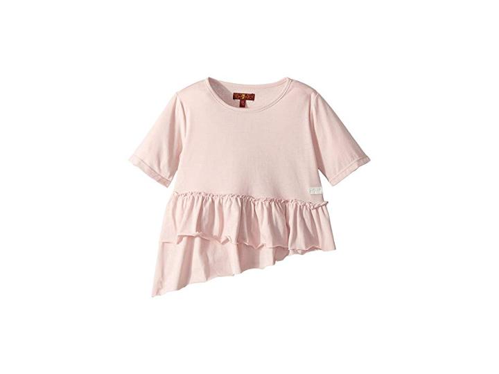 7 For All Mankind Kids Ruffle Hem Tee Shirt (little Kids) (violet Ice) Girl's T Shirt