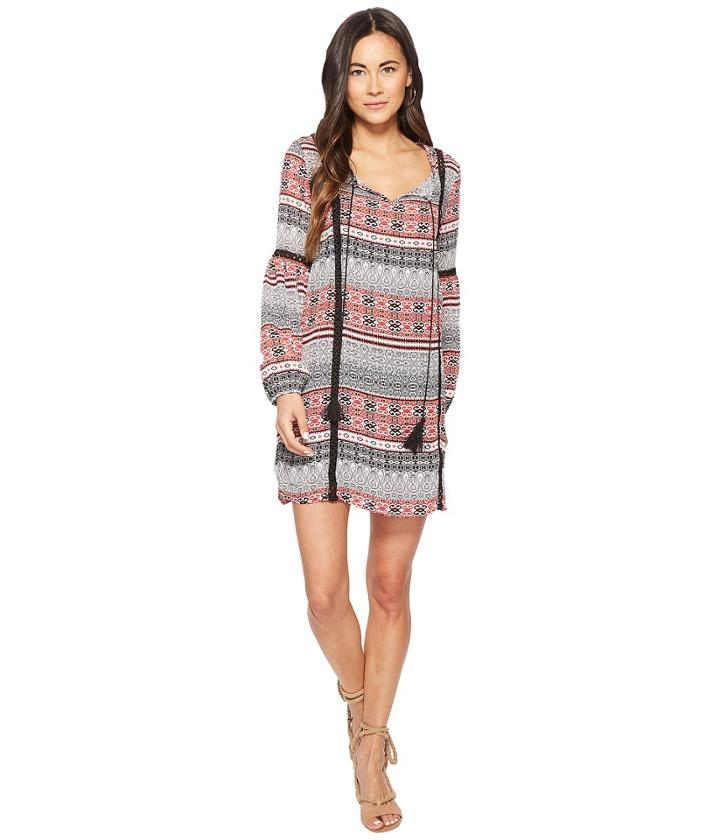 Jack By Bb Dakota Colbie Tapastry Stripe Printed Dress (off-white) Women's Dress