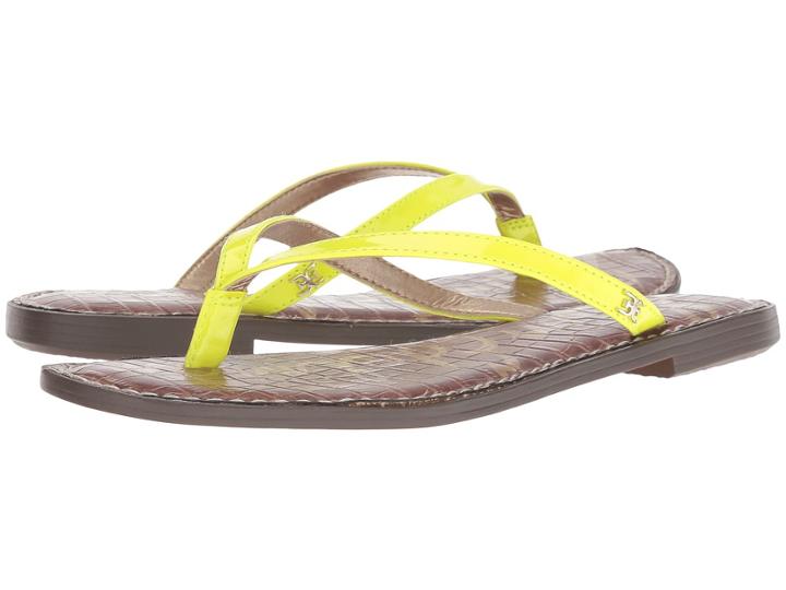 Sam Edelman Gracie (neon Yellow Neon Patent) Women's Sandals