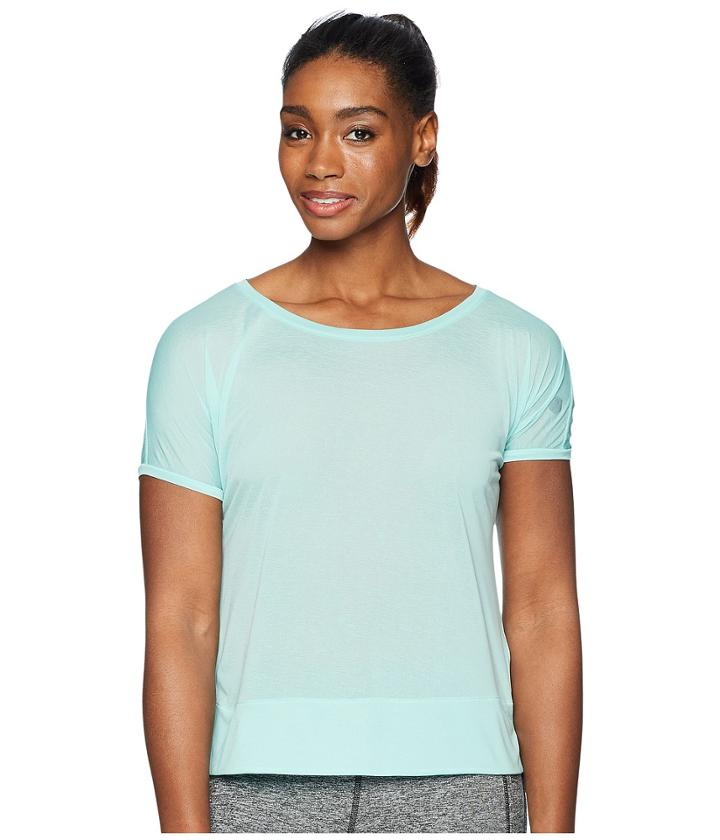 Asics Legends Crop Top (opal Green) Women's Short Sleeve Pullover