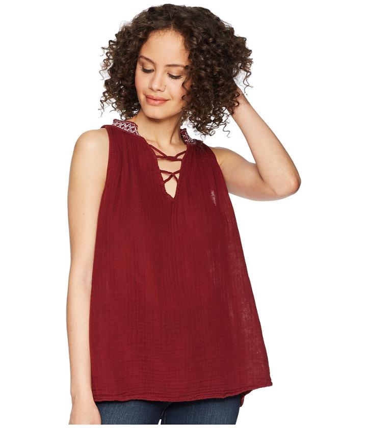 Michael Stars Double Gauze Embroidered Swing Tank (rialto) Women's Sleeveless