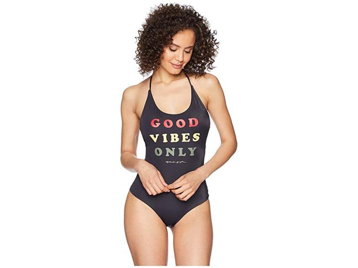 Spiritual Gangster Good Vibes Only Retreat One-piece (vintage Black) Women's Jumpsuit & Rompers One Piece