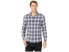 John Varvatos Star U.s.a. Double Weave Plaid/small Check Slim Reversible Shirt (blue Topaz) Men's Clothing