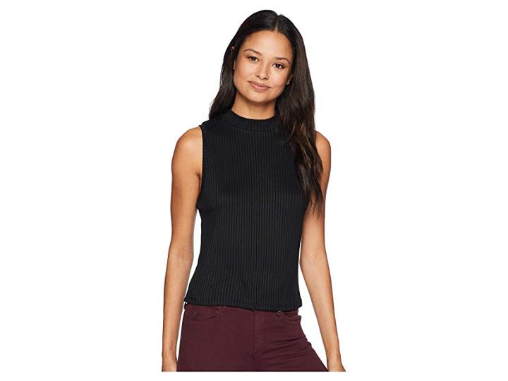 Kensie Drapey Wide Rib Top Ks8k3756 (black) Women's Sleeveless