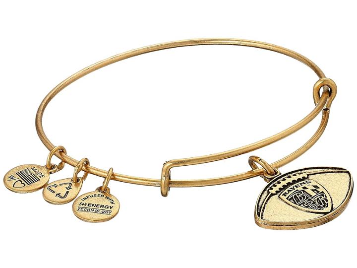 Alex And Ani Nfl Baltimore Ravens Football Bangle (rafaelian Gold) Charms Bracelet