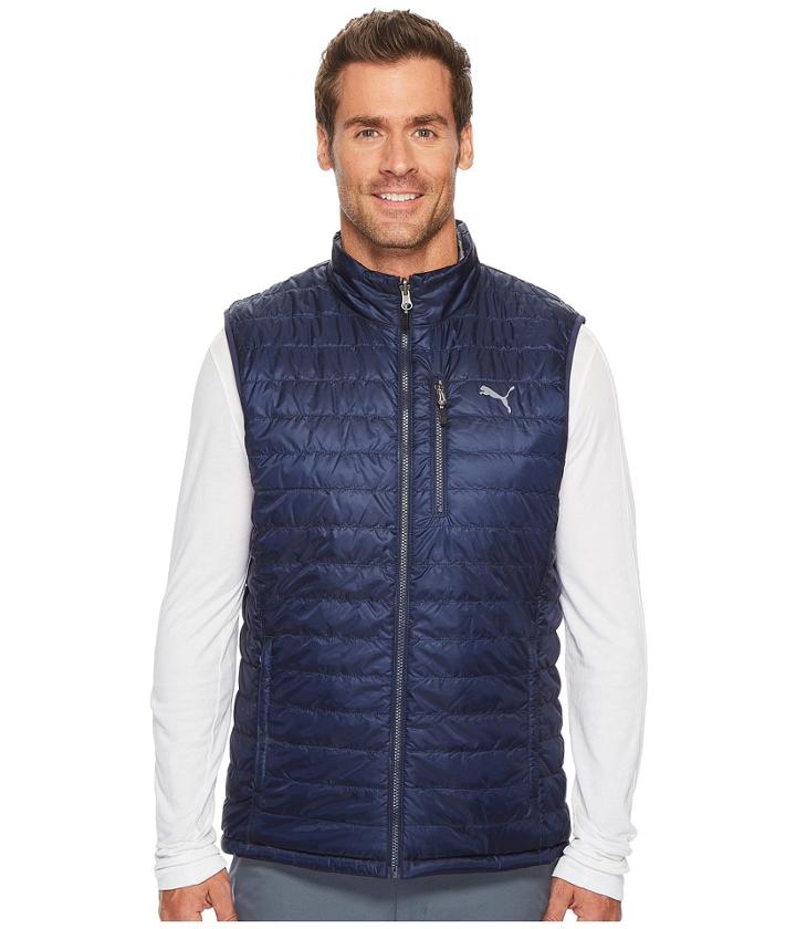 Puma Golf Pwrwarm Reversible Vest (peacoat/quiet Shade) Men's Vest