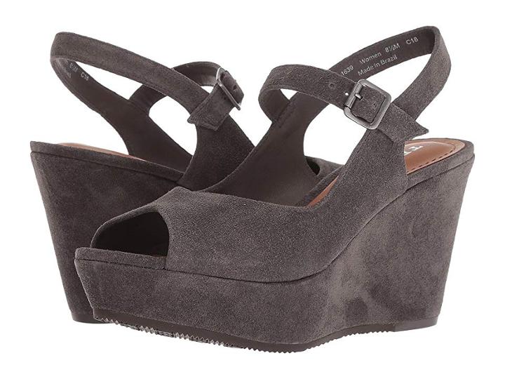 Trask Tessa (grey Oiled Suede) Women's Wedge Shoes