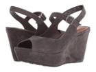 Trask Tessa (grey Oiled Suede) Women's Wedge Shoes