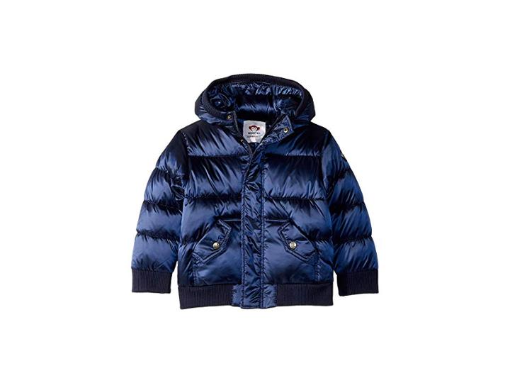 Appaman Kids Puffy Coat With Hood And Front Pockets (infant/toddler/little Kids/big Kids) (navy Blue) Boy's Coat