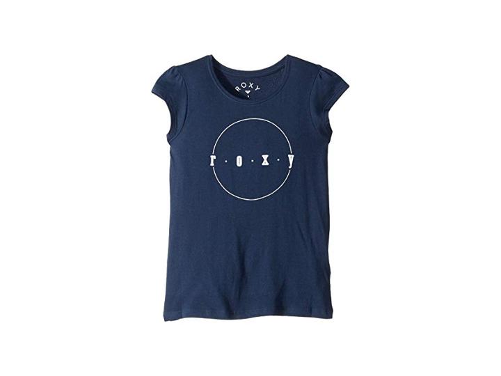 Roxy Kids We Rise Corpo Tee (toddler/little Kids/big Kids) (dress Blues) Girl's T Shirt