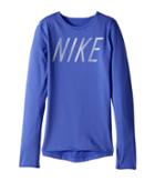 Nike Kids Pro Warm Long Sleeve Top (little Kids/big Kids) (purple Comet/purple Comet) Girl's Clothing