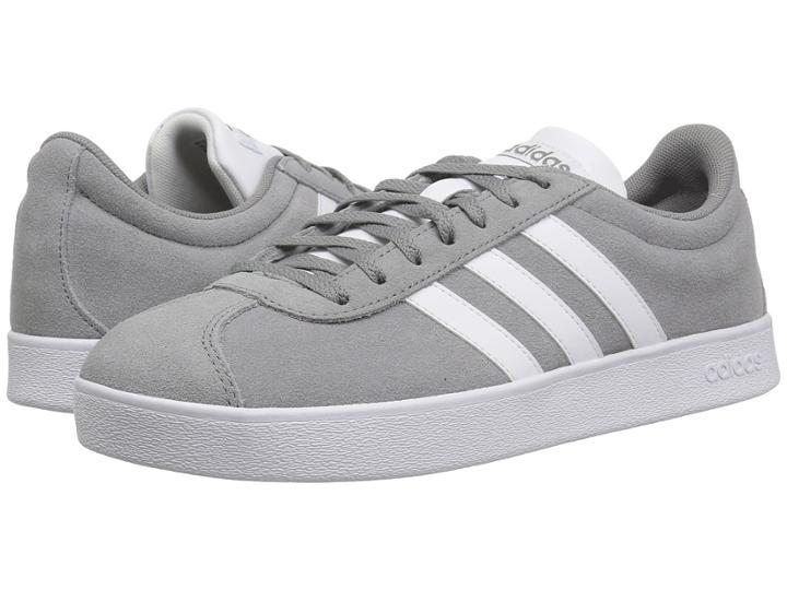 Adidas Vl Court 2.0 (grey Three/white/white) Men's Court Shoes