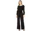 Adrianna Papell Fancy Crepe Ruffled Jumpsuit (black) Women's Jumpsuit & Rompers One Piece