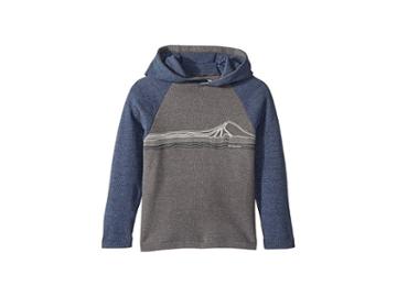 Columbia Kids Trulli Trailstm Waffle Hoodie (little Kids/big Kids) (grill Heather/collegiate Navy Heather) Boy's Sweatshirt