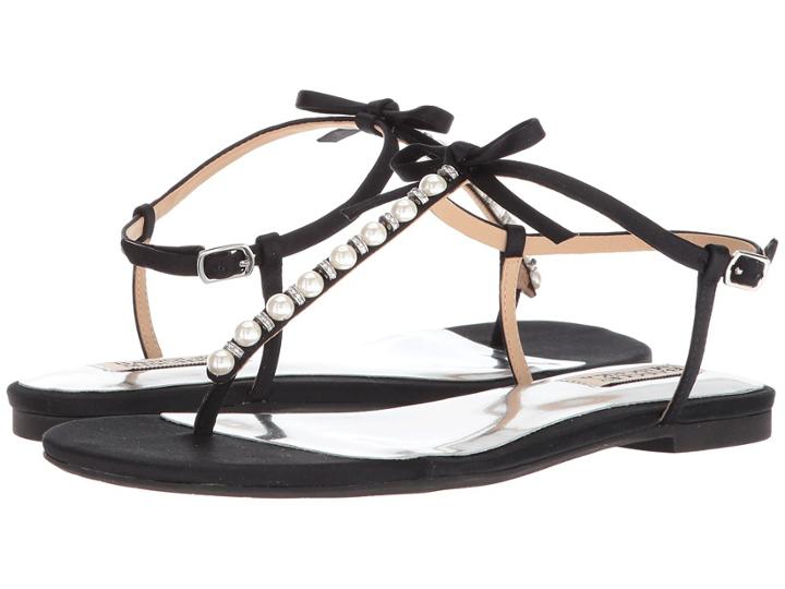 Badgley Mischka Honey (black Satin) Women's Sandals