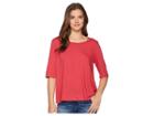 Michael Stars Supima(r) Cotton Slub Elbow Sleeve Swing Tee (hacienda) Women's T Shirt