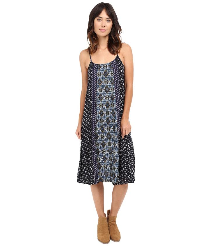 Brigitte Bailey Andie Contrast Print Spaghetti Strap Dress (navy/multi) Women's Dress
