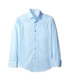 Calvin Klein Kids Long Sleeve Diamond Dobby Shirt (big Kids) (bright Blue) Boy's Clothing