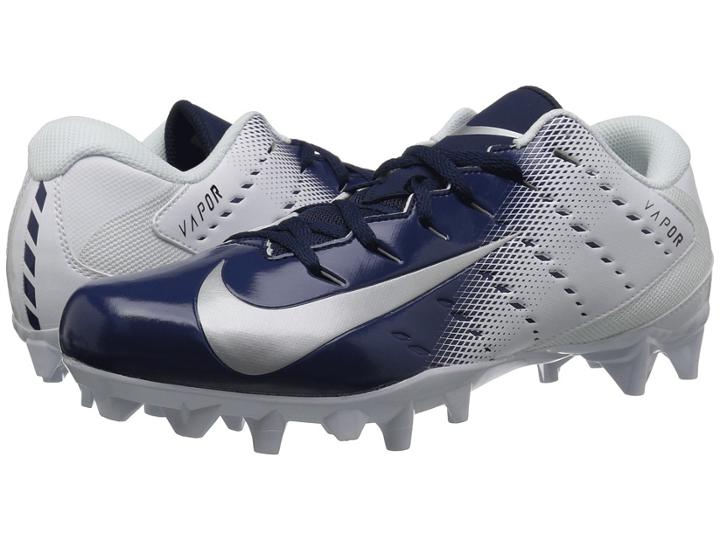 Nike Vapor Varsity 3 Td (white/metallic Silver/college Navy/black) Men's Cleated Shoes