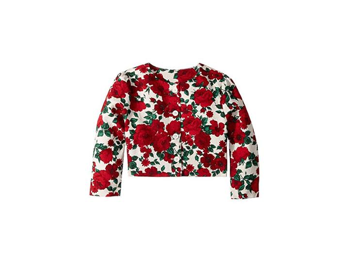 Janie And Jack Floral Jacquard Jacket (toddler/little Kids/big Kids) (white Floral) Girl's Coat