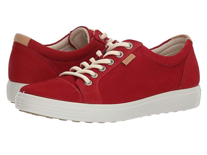 Ecco Soft 7 Sneaker (chili Red Cow Nubuck) Women's Lace Up Casual Shoes