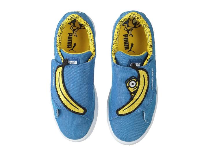 Puma Kids Minions Basket Wrap Statement Denim (little Kid) (lapis Blue/lapis Blue/minion Yellow) Kids Shoes