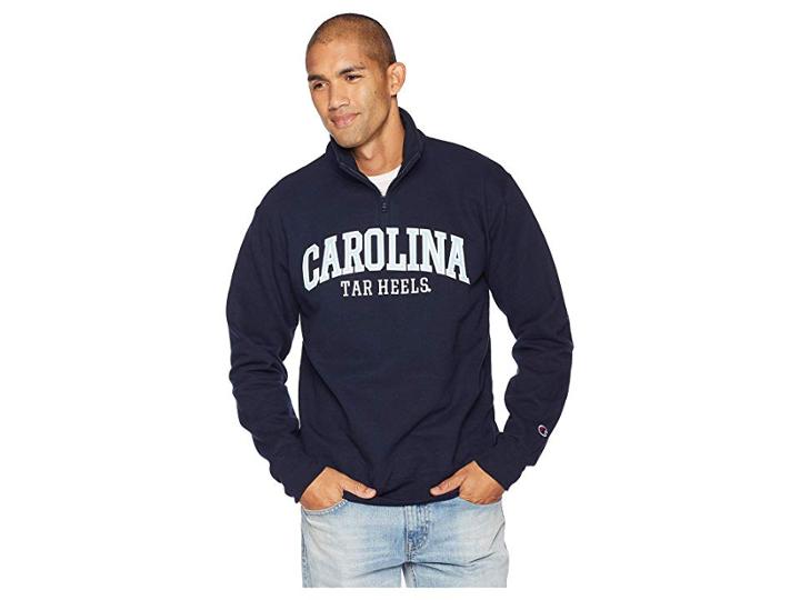Champion College North Carolina Tar Heels Powerblend(r) 1/4 Zip (navy) Men's Clothing
