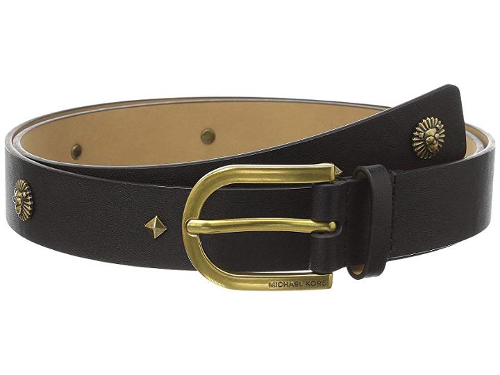 Michael Michael Kors 30mm Lion Stud Belt (black) Women's Belts
