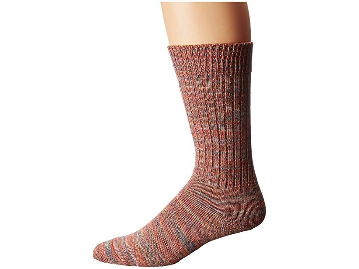Richer Poorer Wayfarer Premium Japan Made (orange Multi) Men's Crew Cut Socks Shoes