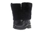Frye Natalie Cuff Lug (black Waterproof Waxed Pebbled Leather/shearling) Women's Pull-on Boots