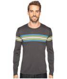 Icebreaker Oasis Long Sleeve Crewe Coronet Stripe (monsoon/cactus) Men's Clothing
