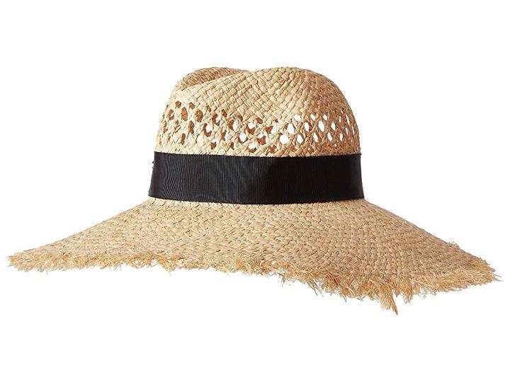Kate Spade New York Openwork Long Brim Fedora (natural) Fedora Hats
