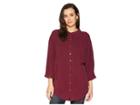 Mod-o-doc Sandwashed Twill Dolman Sleeve Button Front Shirt (cranberry) Women's Clothing