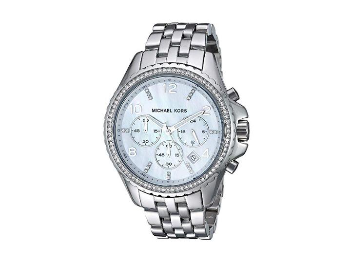 Michael Kors Mk5346 (shiny Silver/white) Analog Watches