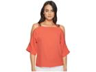 Trina Turk Baracoa Top (coral Lilly) Women's Clothing