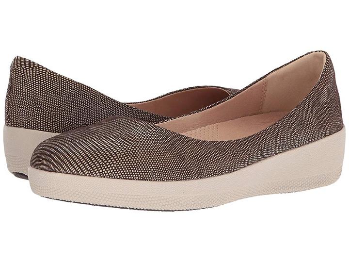 Fitflop Lizard Print Superballerina (chocolate Brown) Women's  Shoes