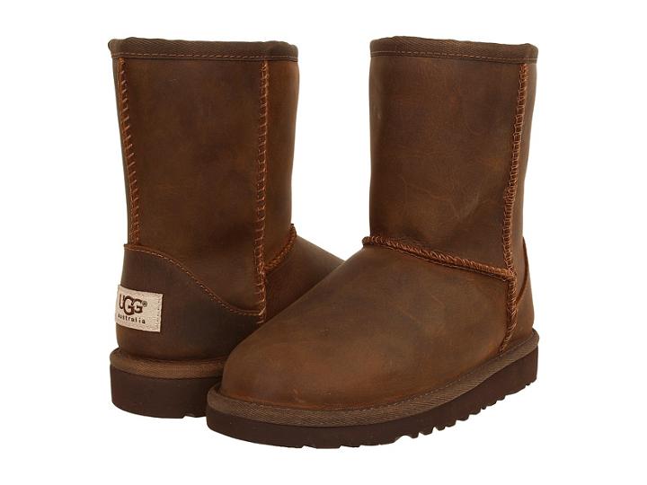 Ugg Kids Classic Short Leather (little Kid/big Kid) (chestnut) Kids Shoes