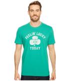 Life Is Good Feelin' Lucky Today Crusher Tee (jungle Green) Men's T Shirt