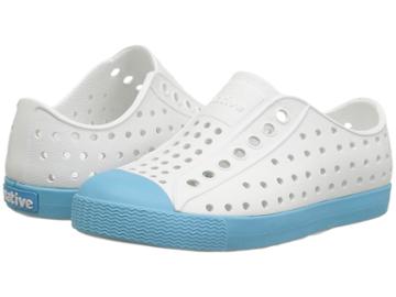 Native Kids Shoes Jefferson (little Kid/big Kid) (shell White/surfer Blue) Kid's Shoes