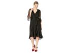 Gabby Skye Ruffle Mesh Dress (black) Women's Dress
