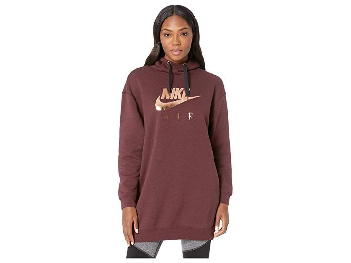Nike Nike Sportswear Air Hoodie Oversize (burgundy Crush/black) Women's Sweatshirt