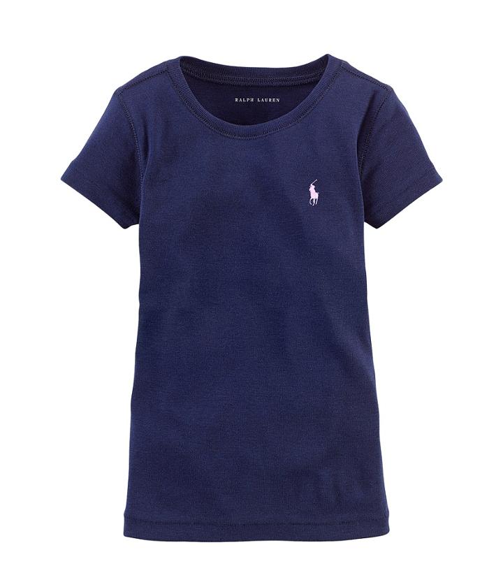 Polo Ralph Lauren Kids Short Sleeve Knit Tee (toddler) (french Navy) Girl's T Shirt