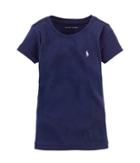 Polo Ralph Lauren Kids Short Sleeve Knit Tee (toddler) (french Navy) Girl's T Shirt
