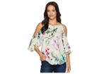 Karen Kane Ruffle Sleeve Top (print) Women's Clothing