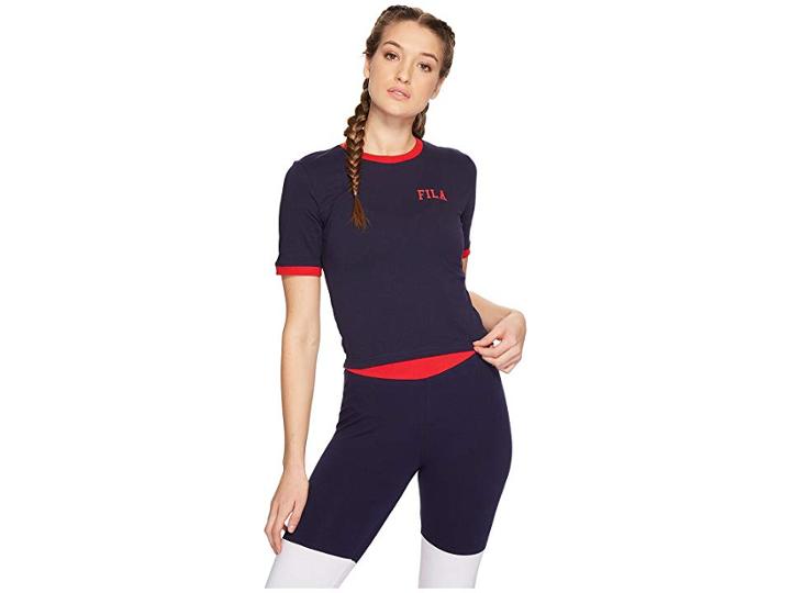 Fila Emmylou Ringer T-shirt (navy/red) Women's T Shirt