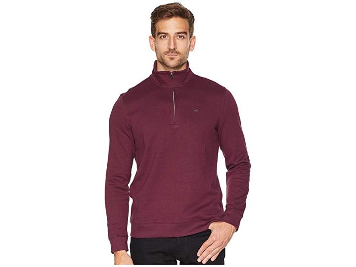 Calvin Klein The Classic 1/4 Zip (plum Night) Men's Clothing