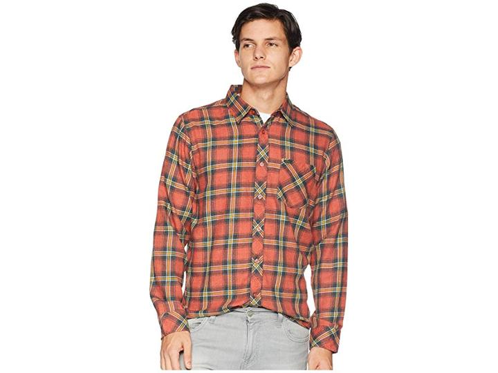 Rip Curl Dayton Long Sleeve Shirt (red) Men's Clothing