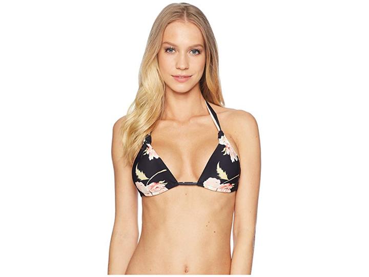 Billabong Floral Dawn Halter Top (black Pebble) Women's Swimwear