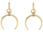 Lauren Ralph Lauren Gold And Pave Horn Drop Earrings (gold/crystal) Earring